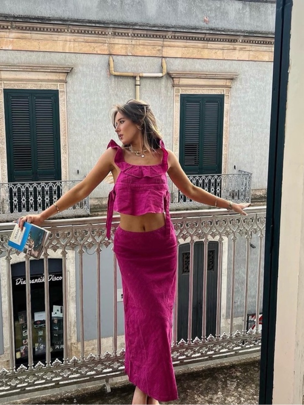 Free people the look of love magenta skirt set S